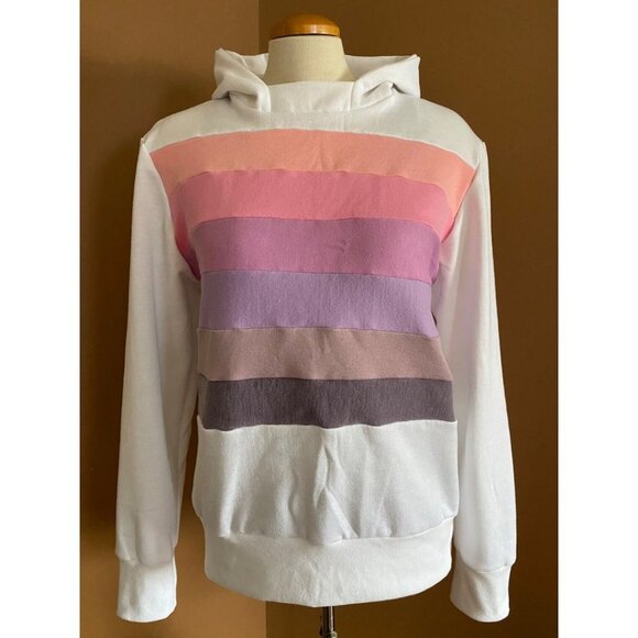 Sweet Sorbet Hoodie Upcycled Sweatshirt One of a Kind Clothing MungoCrafts - Picture 2 of 4